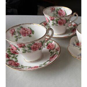 Victoria Rose Salisbury 2 Cup & Saucer Set W/ Cream & Sugar